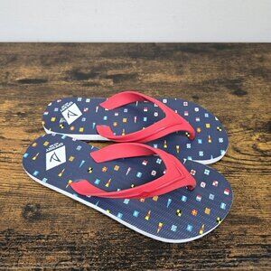 Sperry Wharf Thong Sandal Flip Flop Navy Blue Nautical Beach Womens Size 7M